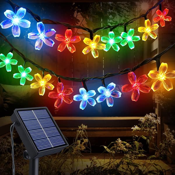 Solar Powered Christmas Tree Lights, 12M 100 LED Cherry Blossoms