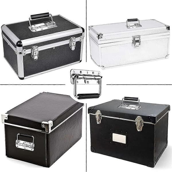 Foldable Drawer Handle, 2 Pieces Stainless Steel Pull Handle Spring Folding Handle with Rubber Grip for Toolbox Replacement Storage Boxes (140x40mm)