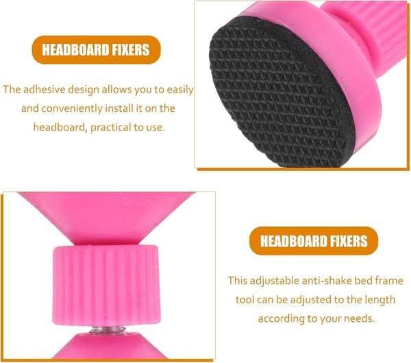 Adjustable Headboard Stoppers Bed Fixer 2 Pcs Anti-shake Tool Abs and Metal