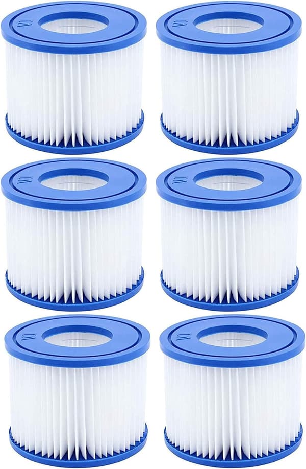 6-pack poolpatroner för Bestway VI pumpfilter är kompatibla med Lay-Z-Spa Miami.