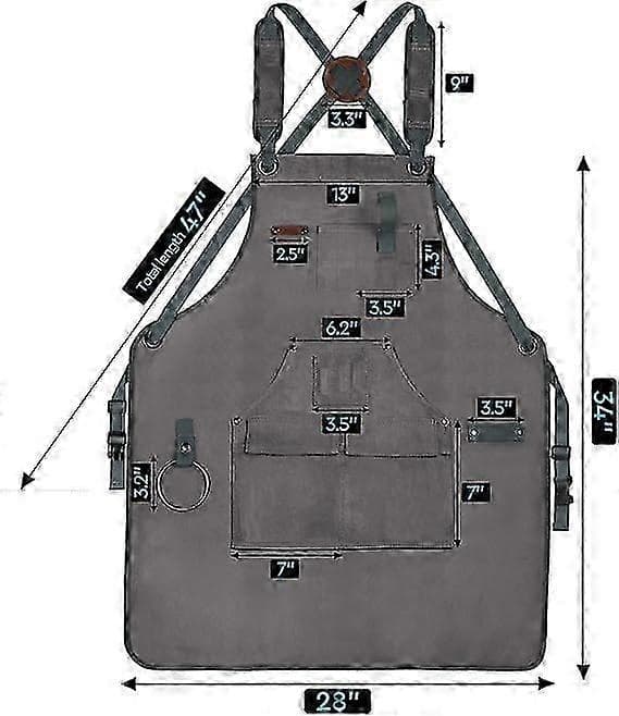 Carpenter Apron for Men 20 oz Work Apron for Men with 9 Tool Pockets, Heavy Duty Waxed Canvas Apron