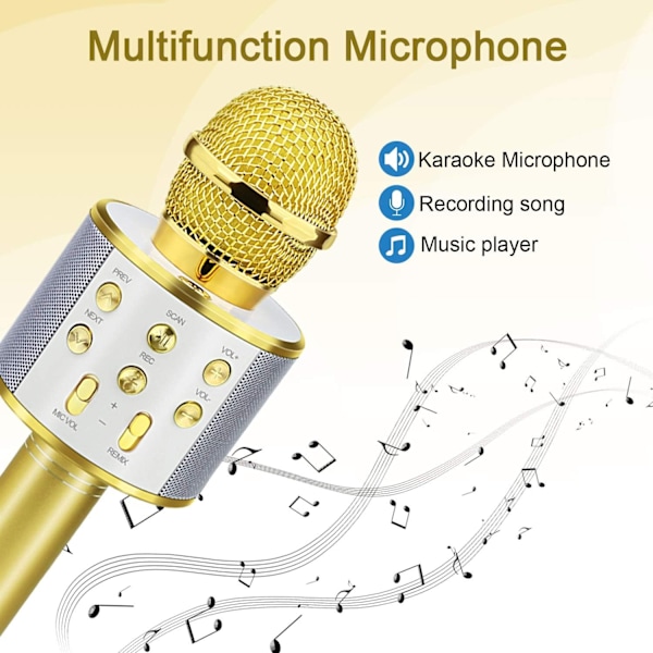 Bluetooth-mikrofon för barn, trådlös karaoke-mikrofon Bluetooth för födelsedagspresenter till flickor och pojkar 4-12 år
