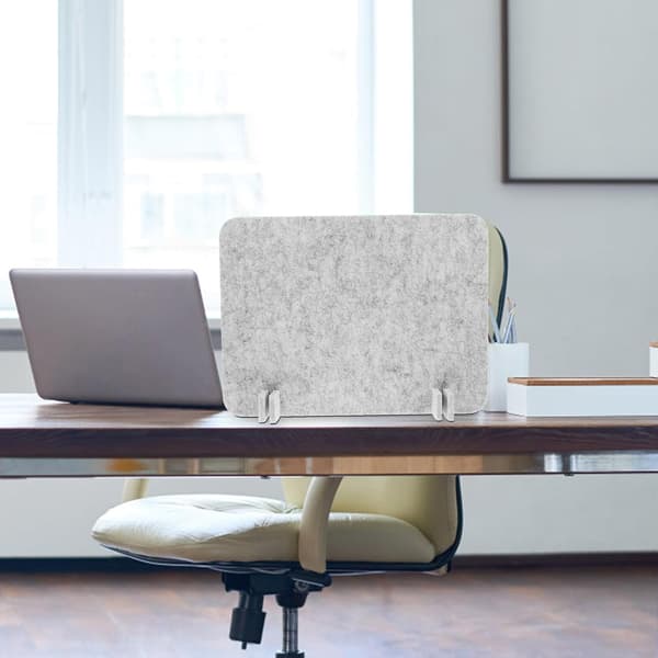 Acoustic Felt Desk Divider 40x30cm Light Grey Privacy Screen for Students Office Desk