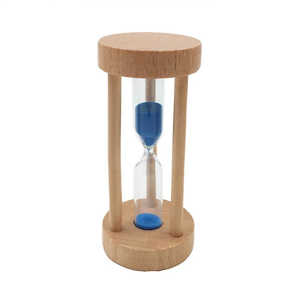 3 Minuters Trä Sandtimer Timglas Blå Sand Timer Klocka Bord Skrivbords Dekoration Blå Blue