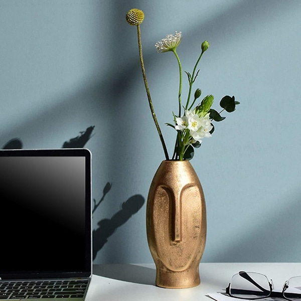 Ansiktsvaser, delikat utskårne vaser i kunstansiktstil, kreative blomster