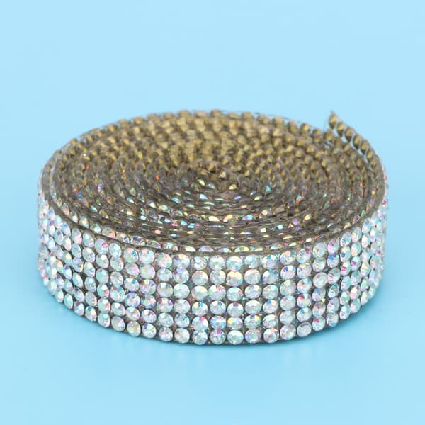 Rhinestone Crystal Mesh Iron On Applique Brudklänning Sko Trim