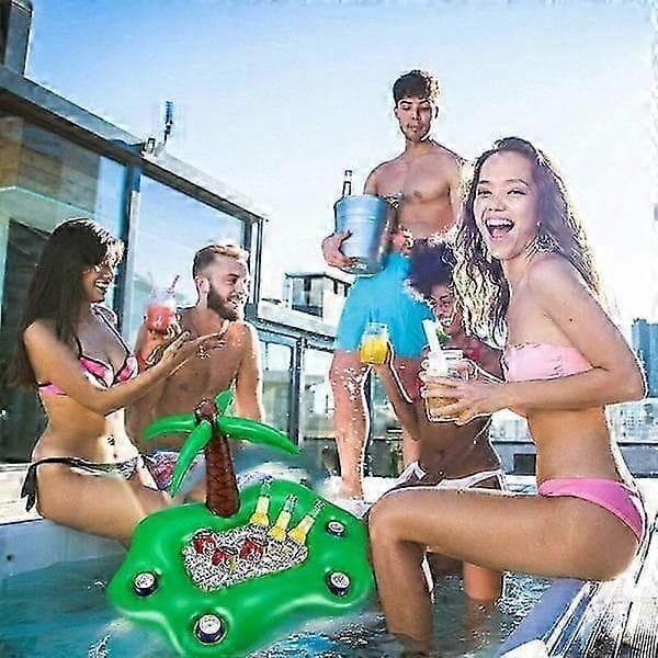 Poolflåde, flydende poolbar, oppustelig poolbar, kopholder, oppustelig palme