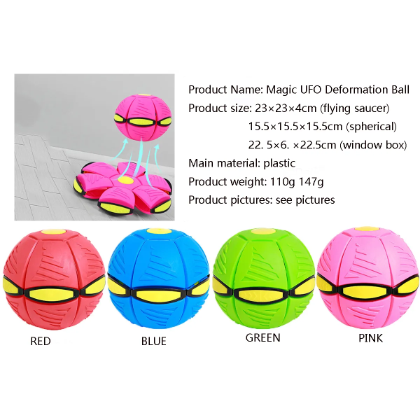 Husdjursleksak flygande tefatboll för hundar, magic bollleksak med lampor, bärbar flygande tefatleksak Magic Ball barnleksak, magic ufoboll, cre