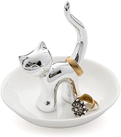 Keramisk Gatto ringholder. Rom for ringer og smykker. i keramikk