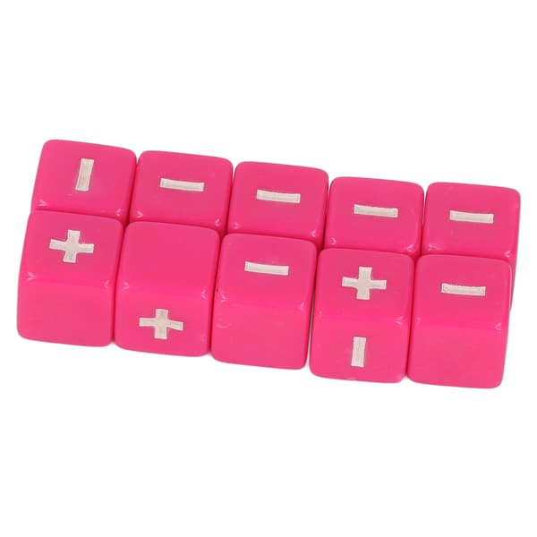 20 Plus Minus Terningesæt 16mm Matematik Undervisning Terninger til Småbørn Rosa