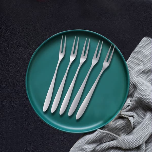 (10-pack) 13 cm Mini Rostfritt Stål Fruktsalladsgaffel Snacksgaffel