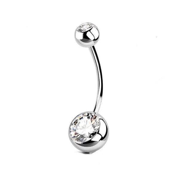 Navelpiercing / Navelsmykker med tynn stav 8mm