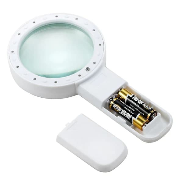 30x Handheld Strong Magnifying Glass with 12 LED Lights, Best Jumbo Size Illuminated Ma