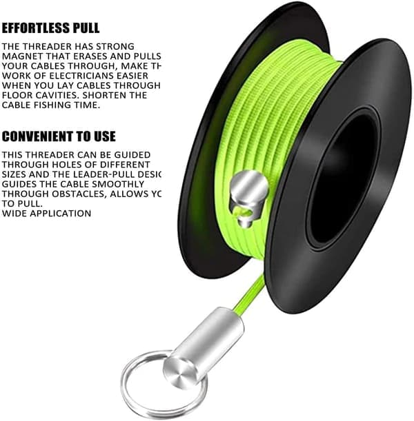 Retractable Magnetic Wire Threader Cable, Pipe Hidden Wire Threader Insertion Aid Spiral Insertion Tape Cable Puller Set [Ho]