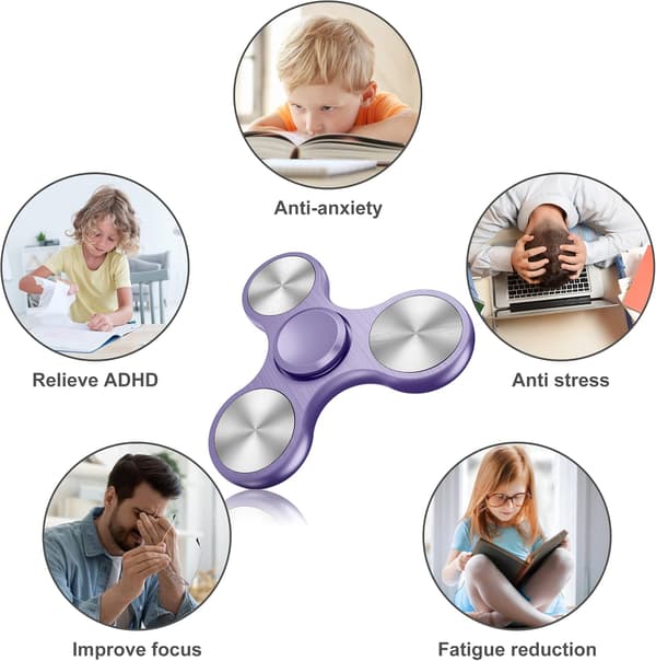 Fidget Spinner i rustfrit stål - Spinner 4-10 minutter - ADHD for alle aldre (Pink)