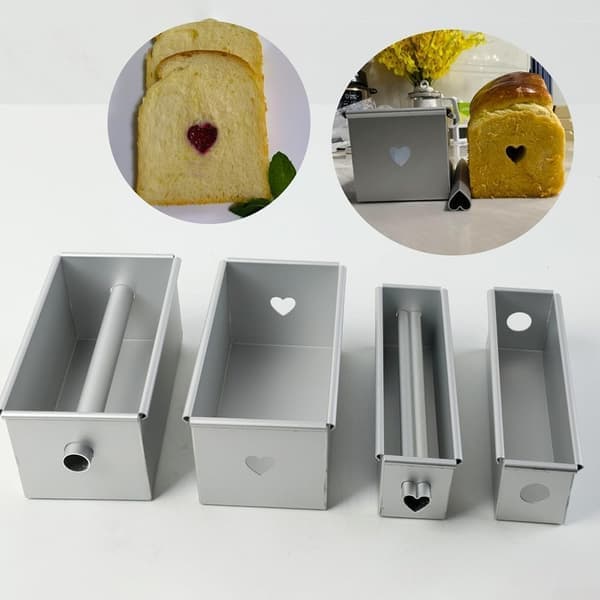 Firkantet brødform, brødform i aluminiumslegering med udskiftningsdele til centrør, non-stick bageform til bagning, opvaskemaskinesikker ovnform og