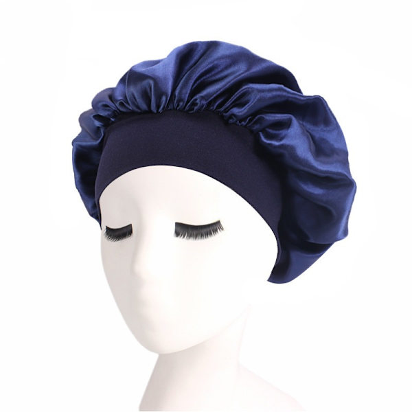 Satin Sovhatt för Sömn Sovhatt för Hår Sovhattar för Kvinnor Silke Sovhatt för Naturligt Hår Tibetan blue 1pcs