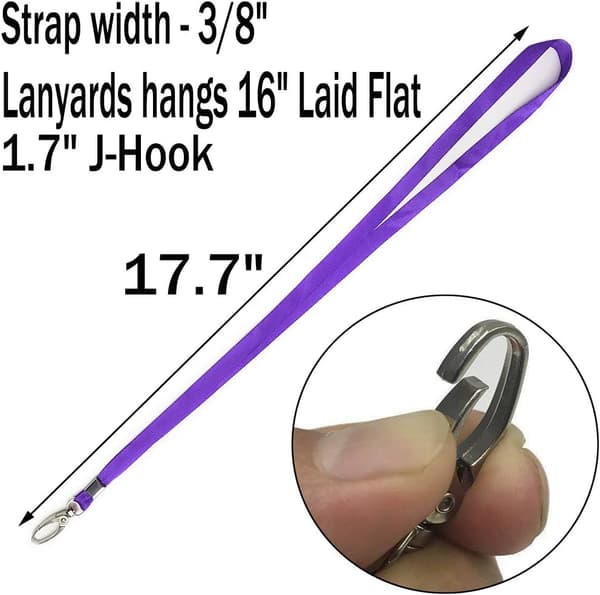 50 stk. Lilla Lanyard til ID-kort Nylon Lanyard Bulk Cl