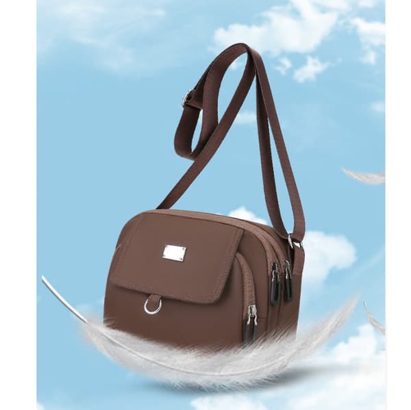 Stilig 2025 crossbody-veske i nylon for kvinner kaffe coffee 166