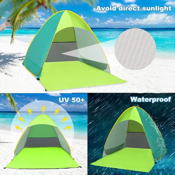 Pop Up Telt Strand Camping Telt Sammenleggbart Utendørs Lett Vanntett Telt