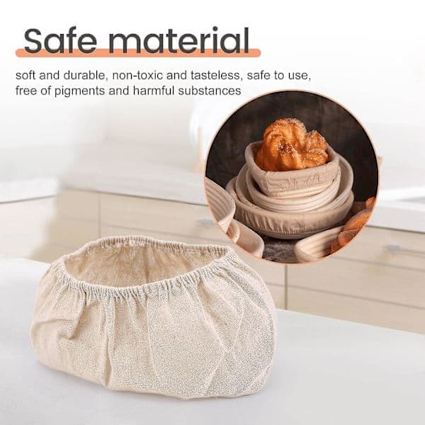 Oval Bread Baskets with Lids in Natural Rattan for Baking Dough and Sourdough