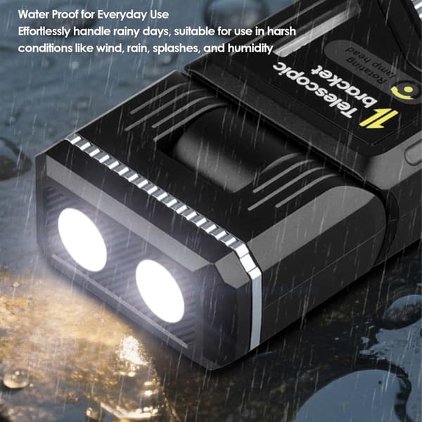 Extendable Camping Lantern with 7 Modes | 180° Rotatable Head, Dimmable Magnetic Lamp with Hook & Clip for Hiking & Emergencies