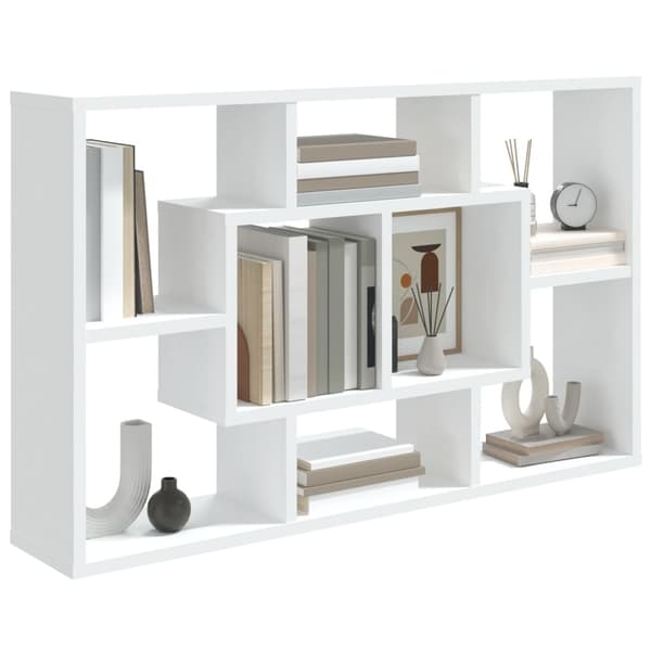 vidaXL Wall Shelf White 85x16x52.5 cm Engineered Wood 9760 White 9760 Vit