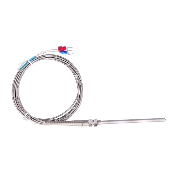 K-type termoelement temperaturføler termisk sonde rustfrit stål 0~600℃ WRNT‑187 almindelig type 2 meter