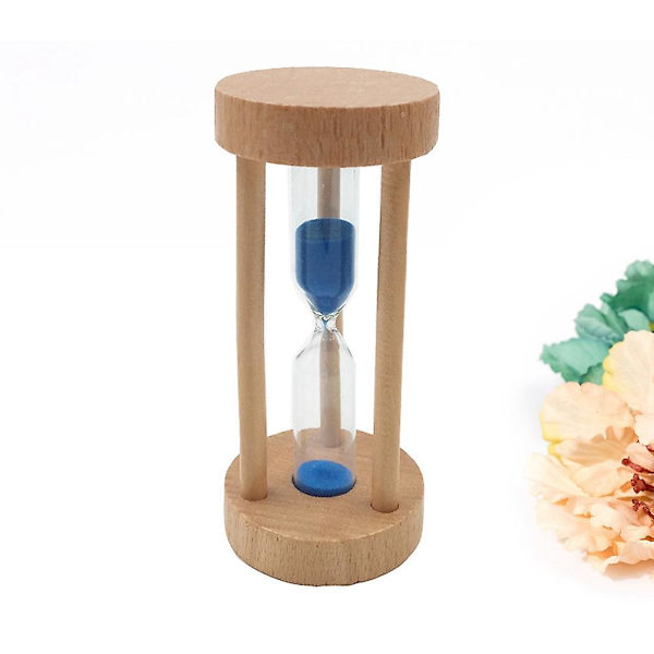 3 Minuters Trä Sandtimer Timglas Blå Sand Timer Klocka Bord Skrivbords Dekoration Blå Blue