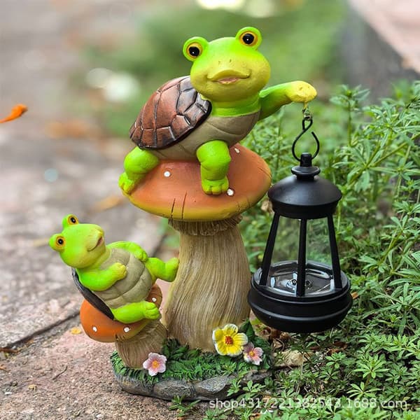 Solar Deko Skilpadde Hagefigur | Utendørs Hage Dyredekor_skilpadde turtle