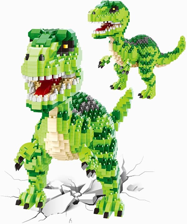 1457 Micro Building Bricks Set för leksaker, Mini Dinosaur Bricks, Byggklossar, Byggklossar, Återanvändbara (Velociraptor)