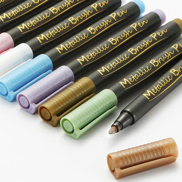 Metallic Marker Pens Sæt med 10 farver, vandbaserede, perfekte til DIY kunst og håndværk