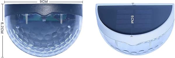 Solcellelamper til hegn, solcellelamper til terrasse, 6 LED halvcirkelformede bordlamper, udendørs havedekorationsbelysning til terrasse trappetrin
