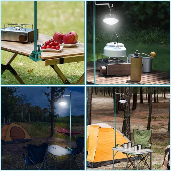 Utomhus Ultralätt Aluminiumlegering Hopfällbart Mini Lättviktsram Tre Hopfällbart Bärbart Camping Picknickbord Fast Liten Ljusstolpe Röd