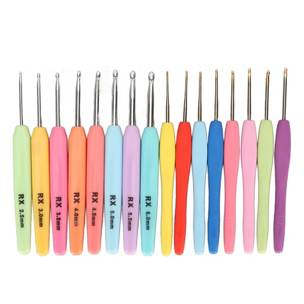 16-piece Crochet Hook Set with Ergonomic Design, Hand-polished Crochet Hooks with Case, DIY Hand Knitting Tools for Beginners