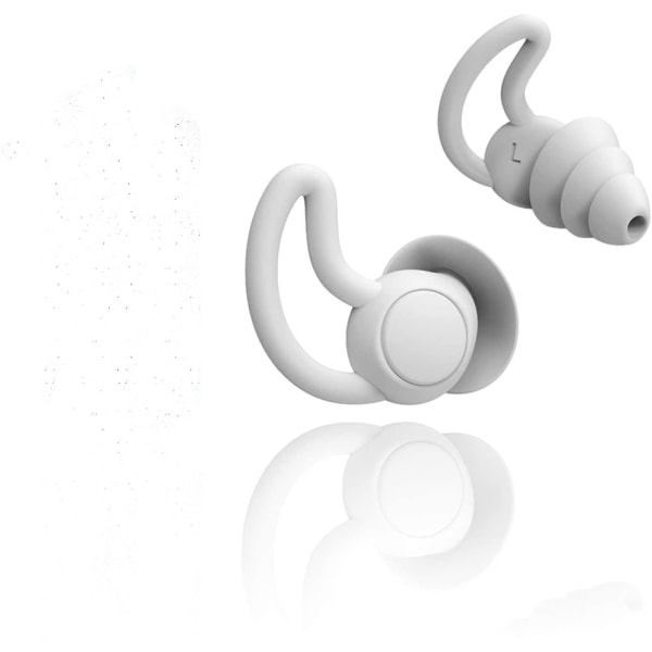 Gjenbrukbar Sikker High Fidelity-ørepropp i silikon, for å sove (reduser 40dB), støyreduksjon og hørselsvern (grå)