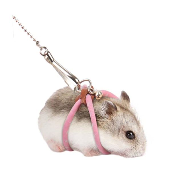 2 st Hamstersele, Justerbar Sele Väst Koppel Hamster Bröstremmar med en Liten Klocka Råtta Mus Ekorre Litet Djur