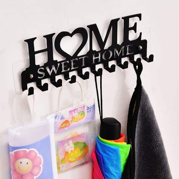 New Iron HOME Creative Key Hook Punch-Free Storage Rack Towel Wall Hook