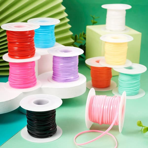 10 farver PVC gummisnor 2,5 mm flad håndværk til DIY smykkefremstilling