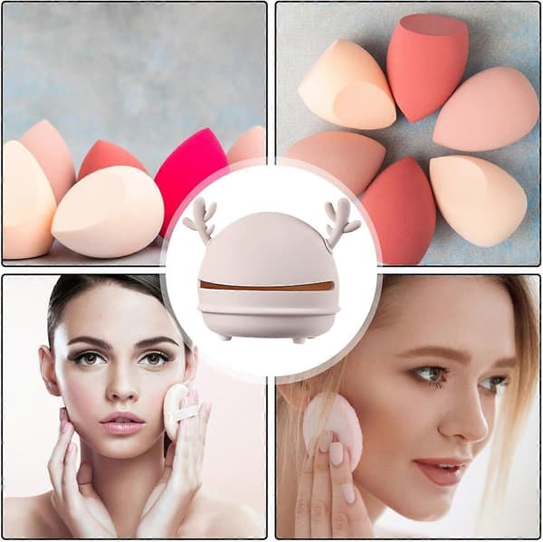 Makeupsvampholder, ventileret makeupsvampestativ i silikone - støvtæt bærbar makeupsvampholder