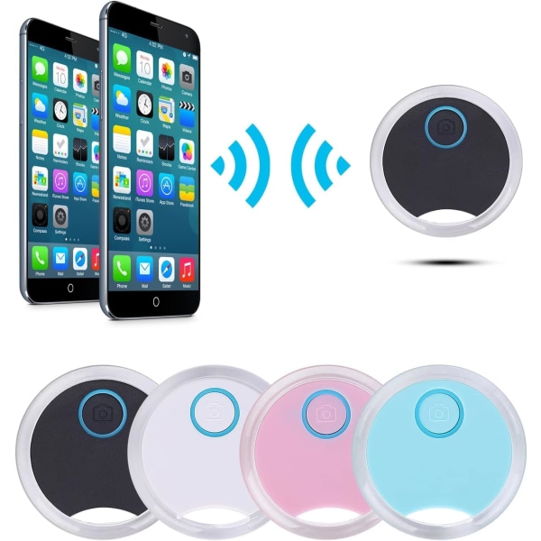 4 pakke Bluetooth Anti-Lost Device Smart Item Locator Tracker Alarm Mobiltelefon lommebok Toveis stemme for kjæledyr eldre Anti-Lost Device