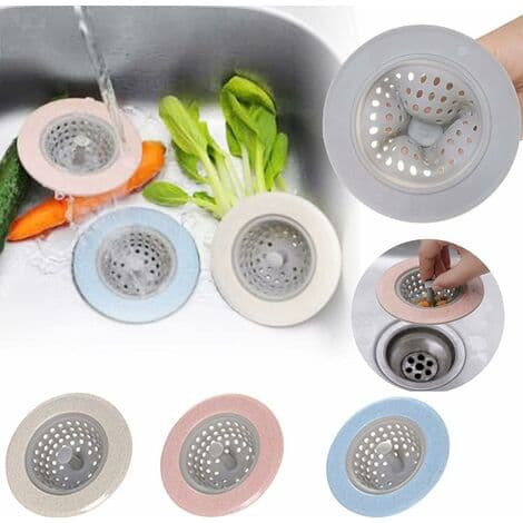 Silikonpropp för diskho, kök, badrum, avloppshål, hårfångare, tillbehör (3-pack)