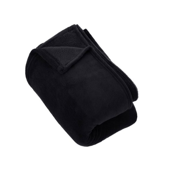 Pure Color Flanell Fleece Filt Soffa Enfärgad Sängfilt Lakan 70*100cm (svart)Svart Black