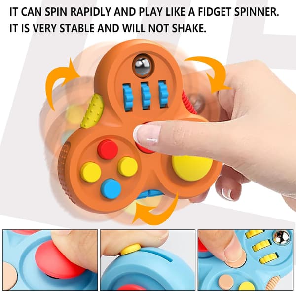 Fidget Controller Pad - Spinner Legetøj til ADHD/Autisme - Stresslindring (Orange)