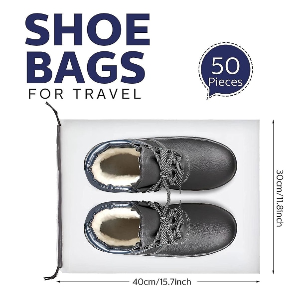 50 stykker gennemsigtige skotasker, der er kompatible med rejseopbevaringspakning, store klare snoreposer, bærbare Sh