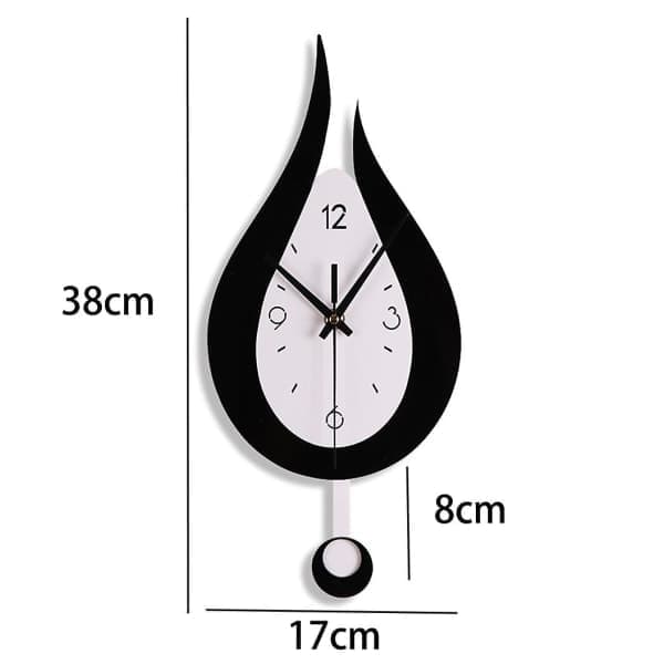 Wall Clock Modern Creative Water Drop Pendulum Clock with Pendulum Silent Pendulum Clock Digital Wall Clock Black