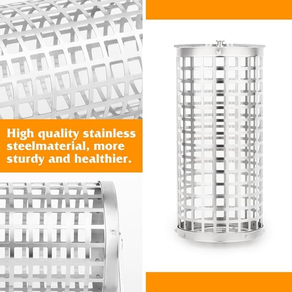 Rolling Outdoor Grill Rolling Grill Basket for Vegetables, Fruit, Multifunctional Round Grill Accessories (2 pcs)