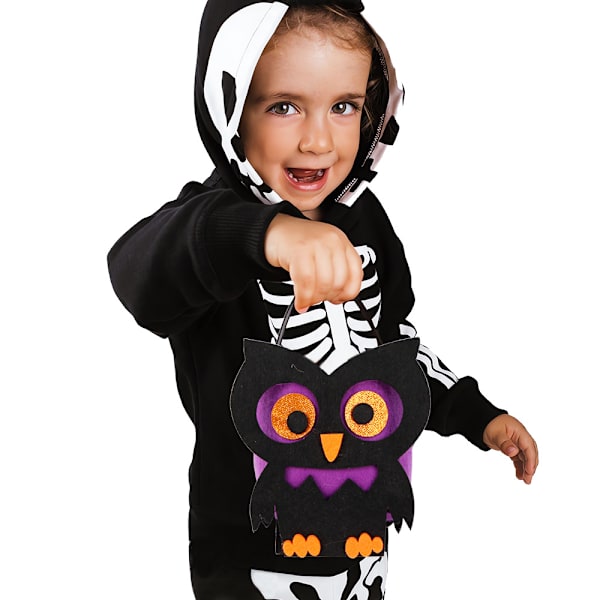 Halloween-karkkipussit, Halloweenin uudelleenkäytettävät ei-kudotut 3D-kassit, Halloween DIY -ostoskassit, Halloween-juhlatarvikkeet