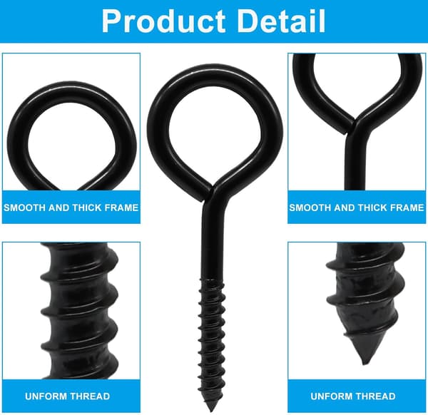 4 stk. 5 tommer øjekroge 4 stk. sorte 5 tommer item_package_quantity