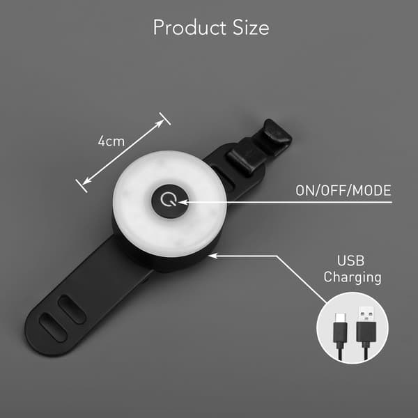 LED-sykkellykt med blinkende baklys, 5 lysmoduser - USB-C oppladbart batteri, vanntett.